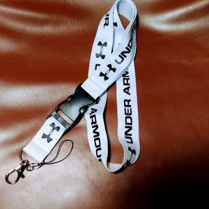 Under Armour out of sight lanyard keychain ID Holder white/black